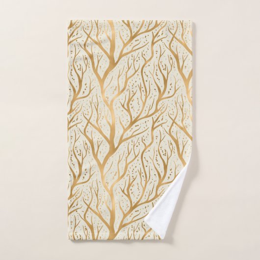 Goldene Baumzweige - Ändern der Hintergrundfarbe Badhandtuch Set (Handtuch)