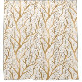 Goldene Baumzweige - Ändern der Hintergrundfarbe Duschvorhang (Vorderseite)