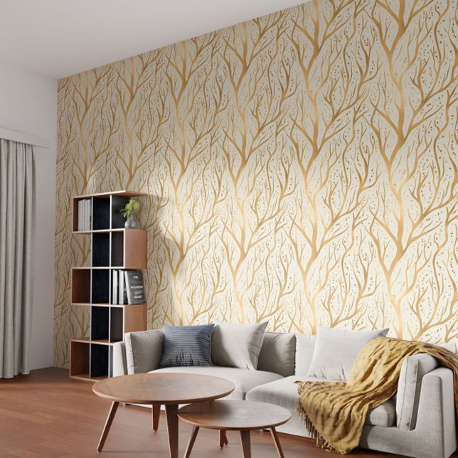 Goldene Baumzweige - Ändern der Hintergrundfarbe Tapete (Von Creator hochgeladen)