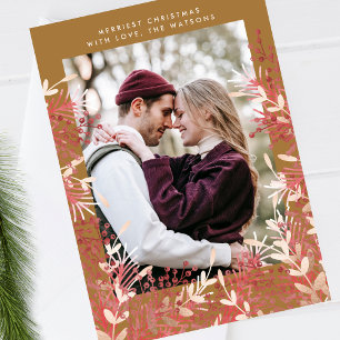 Goldene Beeren Rahmen Weihnachten Feiertags-Fotoka