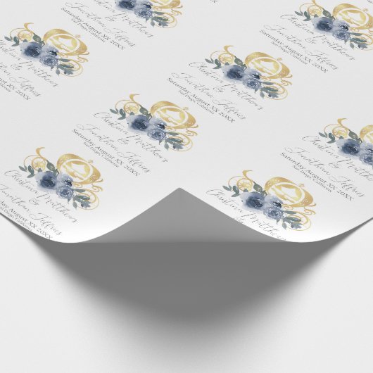 Goldene Beförderung und Blumen Märchen Geschenkpapier (Ecke)