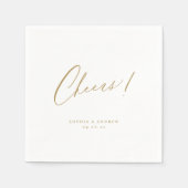Goldene Beifall-Skript minimalistische Hochzeit Serviette (Vorderseite)
