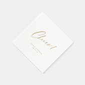 Goldene Beifall-Skript minimalistische Hochzeit Serviette (Ecke)