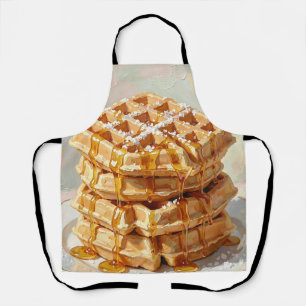 Goldene belgische Waffeln Sirup Ölmalerei Schürze