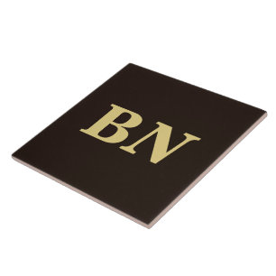 Goldene benutzerdefinierte Initialen minimalistisc Fliese