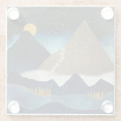 Goldene Bergketten Glasuntersetzer (Rückseite)