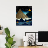 Goldene Bergketten Poster (Heimbüro)