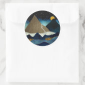 Goldene Bergketten Runder Aufkleber (Tasche)