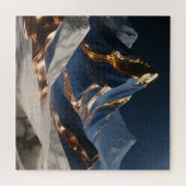Goldene Berglandschaft aus Marmor Puzzle (Horizontal)
