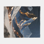 Goldene Bergmarmorlandschaft Fleecedecke (Vorderseite (Horizontal))