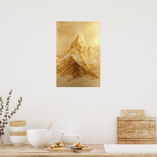 Goldene Bergspitze Poster (Küche)