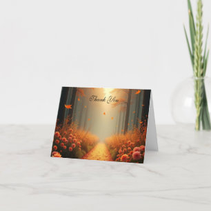 Goldene Bernstein Herbst Spazio -1 Dankeskarte