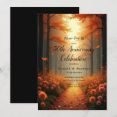 Goldene Bernstein Herbst Spazio -1 Einladung (Vorne/Hinten)