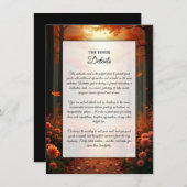 Goldene Bernstein Herbst Spazio -1 Einladung (Vorne/Hinten)