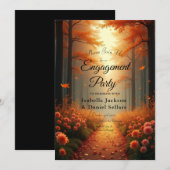 Goldene Bernstein Herbst Spazio -1 Einladung (Vorne/Hinten)