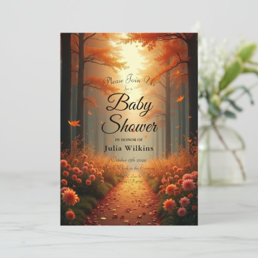 Goldene Bernstein Herbst Spazio -1 Einladung (Stehend Vorderseite)