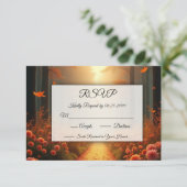 Goldene Bernstein Herbst Spazio -1 RSVP Karte (Stehend Vorderseite)