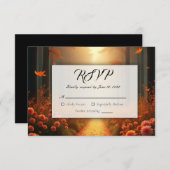 Goldene Bernstein Herbst Spazio -1 RSVP Karte (Vorne/Hinten)