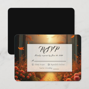 Goldene Bernstein Herbst Spazio -1 RSVP Karte