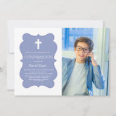 Goldene Bestätigung des modernen geometrischen Fot Einladung (Vorderseite)