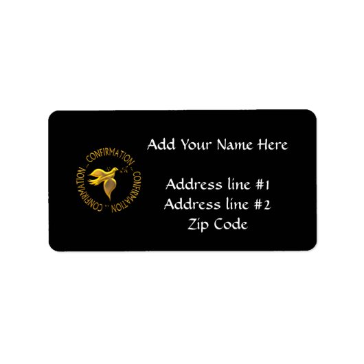Goldene Bestätigung und Heiliger Geist Adressaufkleber (Vorne)