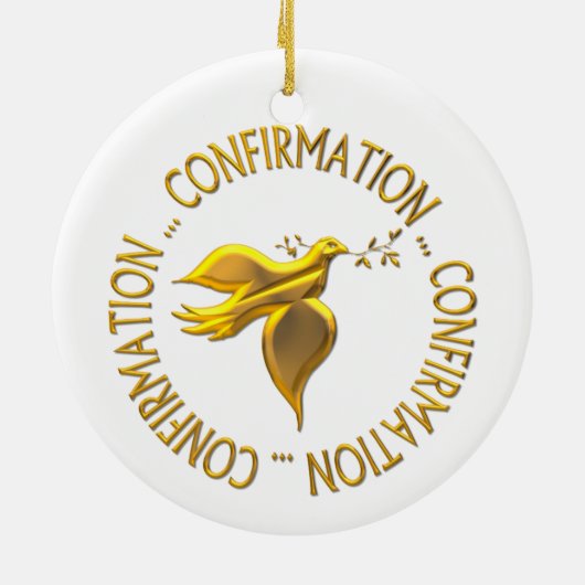 Goldene Bestätigung und Heiliger Geist Keramik Ornament (Hinten)