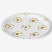 Goldene Bestätigung und Heiliger Geist Pappteller (Schrägansicht)