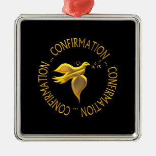 Goldene Bestätigung und Heiliger Geist Silbernes Ornament