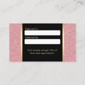 Goldene Bewerbung von Lashes & Brow Makeup Artist Empfehlungskarte (Rückseite)