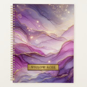 Goldene Bezeichnung Abstrakt Modernes Lila Rosa Ch Planer (Vorderseite)