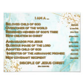 Goldene biblische Bejahungen Akrostik w_Scripture  Fotodruck (Vorne)