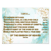 Goldene biblische Bejahungen Akrostik w_Scripture Fotodruck (Vorne)