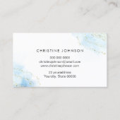 goldene Biene auf IMITATEN Glitzer blaue Wasserfar Visitenkarte (Rückseite)