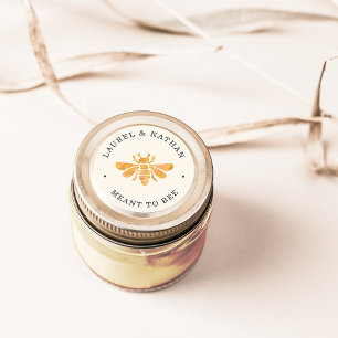 Goldene Biene "Meant to Bee" Gastgeschenk Hochzeit Runder Aufkleber