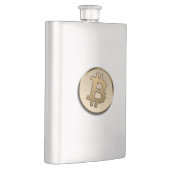 Goldene Bitcoin Classic Flasche Flachmann (Rechts)