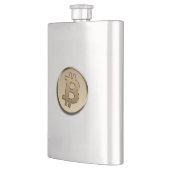 Goldene Bitcoin Classic Flasche Flachmann (Links)