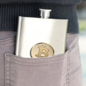 Goldene Bitcoin Classic Flasche Flachmann (Beispiel)