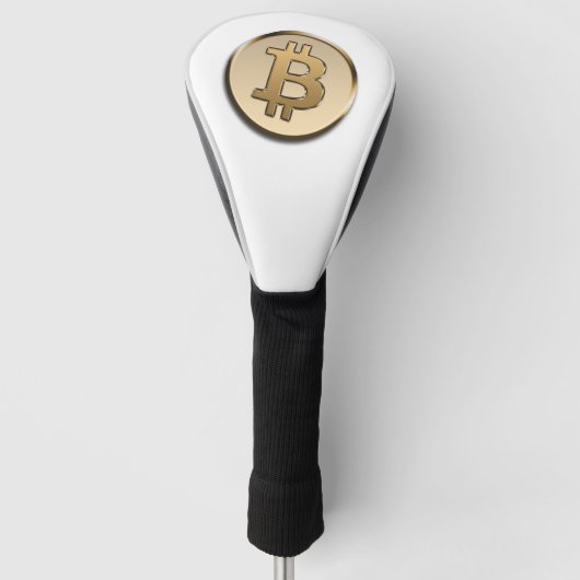 Goldene Bitcoin Golf Kopfbedeckung Headcover (Vorderseite)