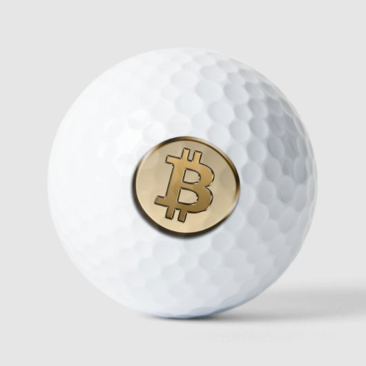 Goldene Bitcoin-Golfbälle Golfball (Vorderseite)