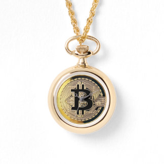 goldene Bitcoin-Uhrenkette Armbanduhr