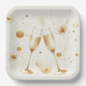 Goldene Blasen Papierplatten Pappteller (Vorderseite)