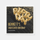 Goldene Blasen zum Geburtstag Serviette (Vorderseite)