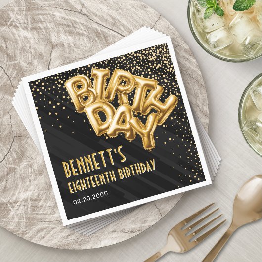 Goldene Blasen zum Geburtstag Serviette