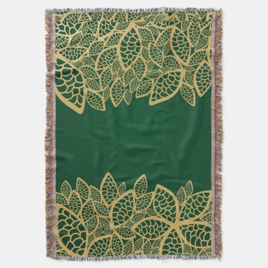 Goldene Blatspitze auf grünem Hintergrund Decke (Vorderseite Vertikal)