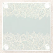 Goldene Blatspitze auf grünem Hintergrund Glasuntersetzer (Rückseite)