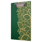 Goldene Blatspitze auf grünem Hintergrund Klemmbrett (Links)