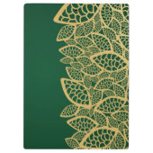 Goldene Blatspitze auf grünem Hintergrund Klemmbrett (Rückseite)
