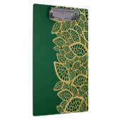 Goldene Blatspitze auf grünem Hintergrund Klemmbrett (Rechts)