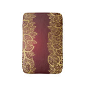 Goldene Blatspitze auf rotem Hintergrund Badematte (Vorderseite Vertikal)