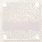 Goldene Blatspitze auf rotem Hintergrund Glasuntersetzer (Rückseite)